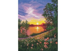 Borduurblad productfoto Borduurpakket Oven ‘Summer Sunset’