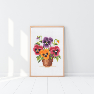 Borduurblad productfoto Patroon Viooltjes