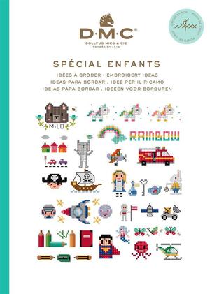 Borduurblad productfoto DMC miniboek Spécial Enfants - Kinderen