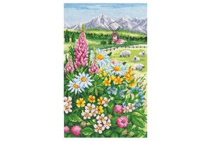 Borduurblad productfoto Borduurpakket Andriana ‘Alpine Meadow’