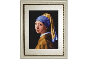 Borduurblad productfoto Borduurpakket Luca-S ‘Girl with a Pearl Earring’