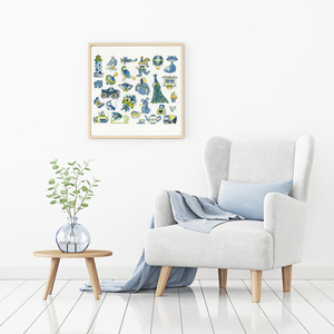 Borduurblad productfoto Patroon Serie Kleurensampler - Blauw