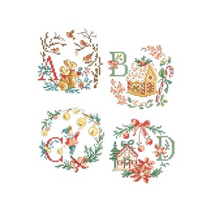 Borduurblad productfoto Patroon Les Brodeuses Parisiennes 'Christmas Alphabet'