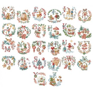 Borduurblad productfoto Patroon Les Brodeuses Parisiennes 'Christmas Alphabet' 2