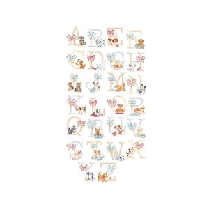 Borduurblad productfoto Patroon Les Brodeuses Parisiennes 'Pretty doggies Alphabet' 2