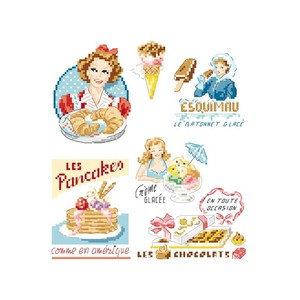 Borduurblad productfoto Patroon Les Brodeuses Parisiennes La grande histoire ' La gourmandise '