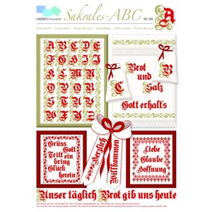 Borduurblad productfoto Lindner Kreuzstiche Leaflet 'Sakrales-ABC 095' 2