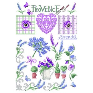 Borduurblad productfoto Lindner Kreuzstiche Leaflet 'Provence 002'