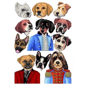 Borduurblad productfoto Lindner Kreuzstiche Leaflet 'I love Dogs 087'