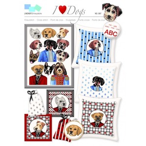 Borduurblad productfoto Lindner Kreuzstiche Leaflet 'I love Dogs 087' 2