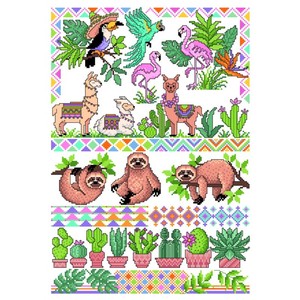 Borduurblad productfoto Lindner Kreuzstiche 'Leaflet Fiesta 100'