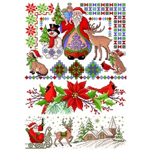 Borduurblad productfoto Lindner’s Kreuzstiche Leaflet 'X-mas 072'