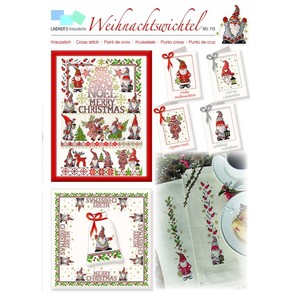 Borduurblad productfoto Lindner Kreuzstiche Leaflet 'Weihnachtswichtel 113' 2