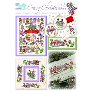 Borduurblad productfoto Lindner Kreuzstiche Leaflet 'Crazy Christmas 126' 2