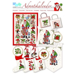 Borduurblad productfoto Lindner Kreuzstiche Leaflet 'Adventskalender 104' 2