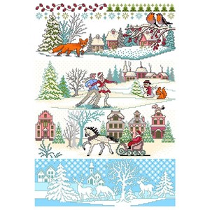 Borduurblad productfoto Lindner Kreuzstiche Leaflet 'Winterwunderland 124'