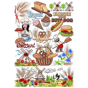 Borduurblad productfoto Lindner Kreuzstiche Leaflet 'Vom Korn zum Brot 116'
