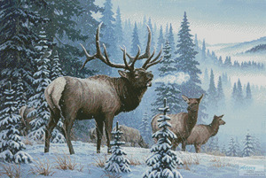 Borduurblad productfoto Patroon Artecy 'Winter Elk'