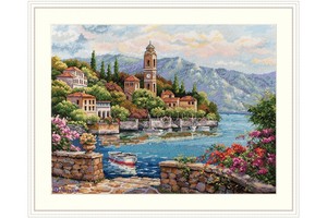 Borduurblad productfoto Borduurpakket Merejka ‘Lago di Como’