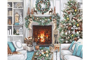 Borduurblad productfoto Borduurpakket Luca-S ‘Christmas Interior Design’