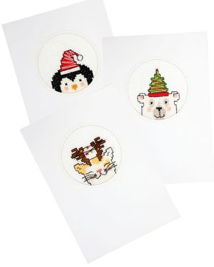 Borduurblad productfoto Borduurpakket Pako Kerstkaarten set van 3