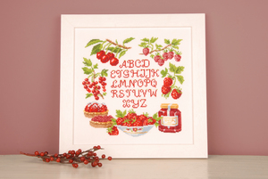Borduurblad productfoto Patroon Vervaco Rood Fruit