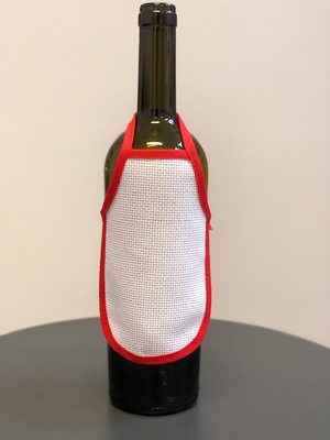 Borduurblad productfoto Permin wijnflesjasje - wit met rode bies 2