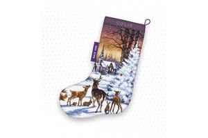 Borduurblad productfoto Borduurpakket Letistitch 'Christmas Wood Stocking'