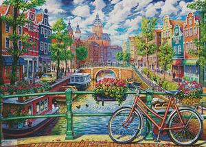 Borduurblad productfoto Patroon Artecy 'Amsterdam Canal' 2