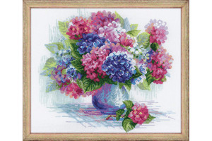 Borduurblad productfoto Borduurpakket Riolis ‘Hydrangea’