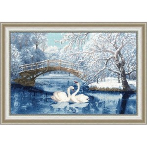 Borduurblad productfoto Borduurpakket Golden Fleece ‘White Swans’