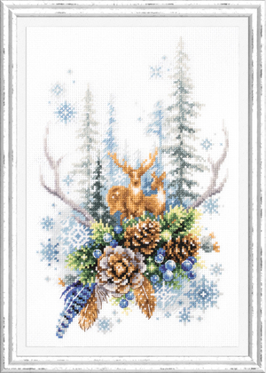 Borduurblad productfoto Borduurpakket Magic Needle ‘Winter Forest Spirit’