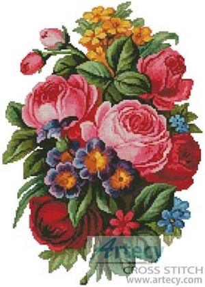 Borduurblad productfoto Patroon Artecy 'Victorian Bouquet'