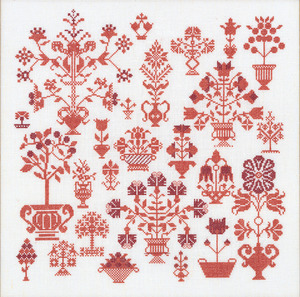 Borduurblad productfoto Borduurpakket Thea Gouverneur 'Antique Flower Sampler'