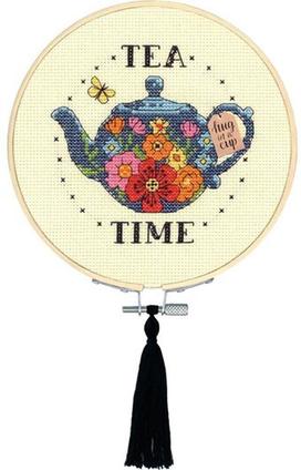 Borduurblad productfoto Borduurpakket Vervaco ‘Tea Time’