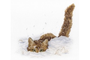 Borduurblad productfoto Borduurpakket MP Studia ‘Cat In The Snow'