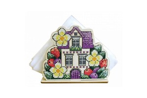 Borduurblad productfoto Borduurpakket MP Studia ‘Little House Napkin Holder’