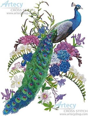 Borduurblad productfoto Patroon Artecy ‘Proud As A Peacock'