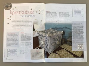 Borduurblad productfoto Patroon Kerstkubus met kraaltjes