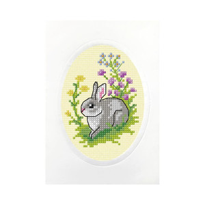 Borduurblad productfoto Borduurpakket Orchidea ‘Easter Bunny Card’