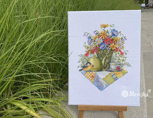 Borduurblad productfoto Borduurpakket Merejka ‘Wildflower Tea’ 2