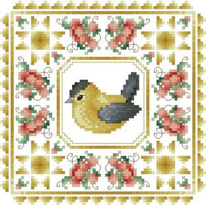 Borduurblad productfoto Patroon Kitty & Me Designs 'Little Bird Quilts Spring' 2