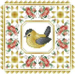 Borduurblad productfoto Patroon Kitty & Me Designs 'Little Bird Quilts Spring'