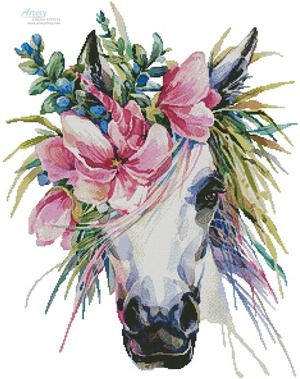 Borduurblad productfoto Patroon Artecy ‘Floral Unicorn’ 2