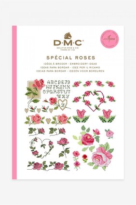 Borduurblad productfoto Boekje DMC 'Cross-Stitch Rozen'