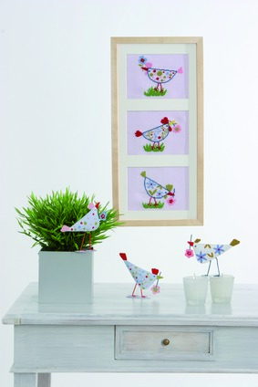 Borduurblad productfoto Patroon 'Vrolijke Kippetjes' - Anchor Crafts