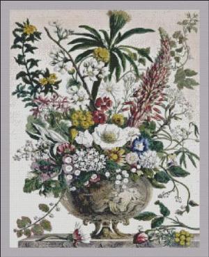 Borduurblad productfoto Twelve Months of Flowers 012 December- patroon