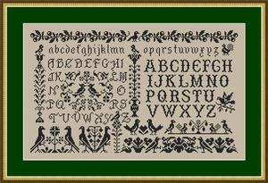 Borduurblad productfoto Patroon Happiness is HeartMade 'Bird Sampler 1'