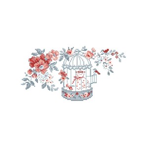 Borduurblad productfoto Patroon Les Brodeuses Parisiennes 'Cage romantique'