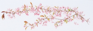 Borduurblad productfoto Borduurpakket Thea Gouverneur ‘Japanese Blossom’